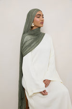 Modal Crinkle Hijab - Sage