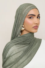 Modal Crinkle Hijab - Sage