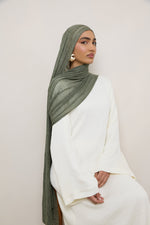 Modal Crinkle Hijab - Sage