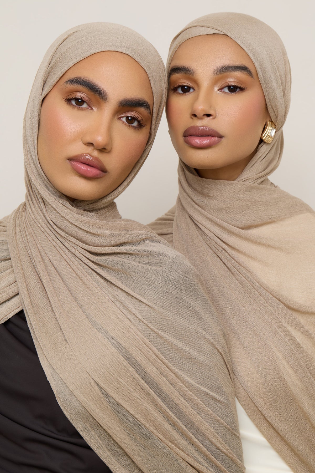 Modal Crinkle Hijab - Sand Fringe