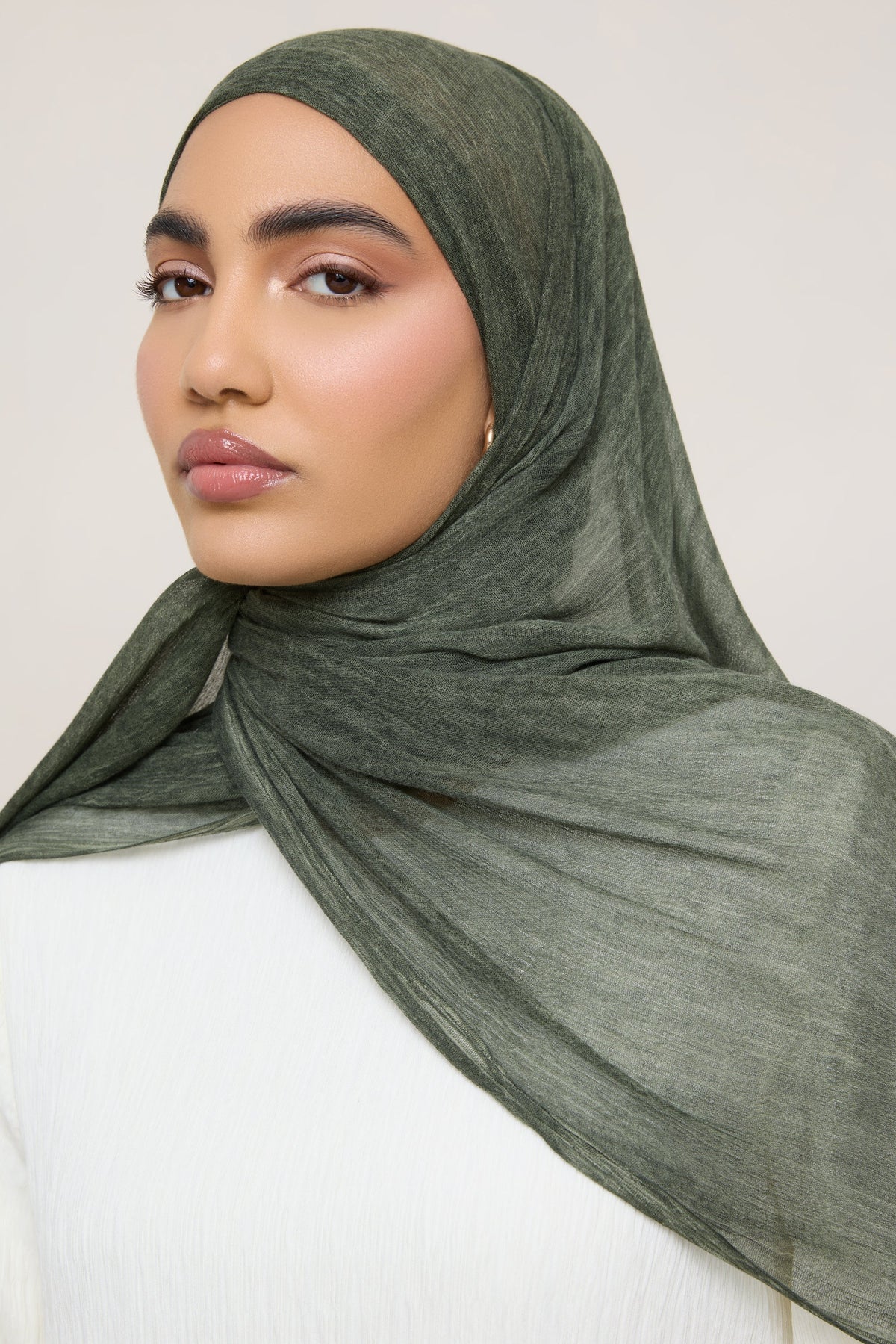 Modal Crinkle Hijab - Sea Kelp