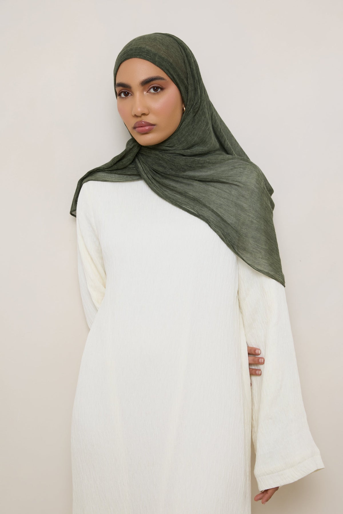 Modal Crinkle Hijab - Sea Kelp