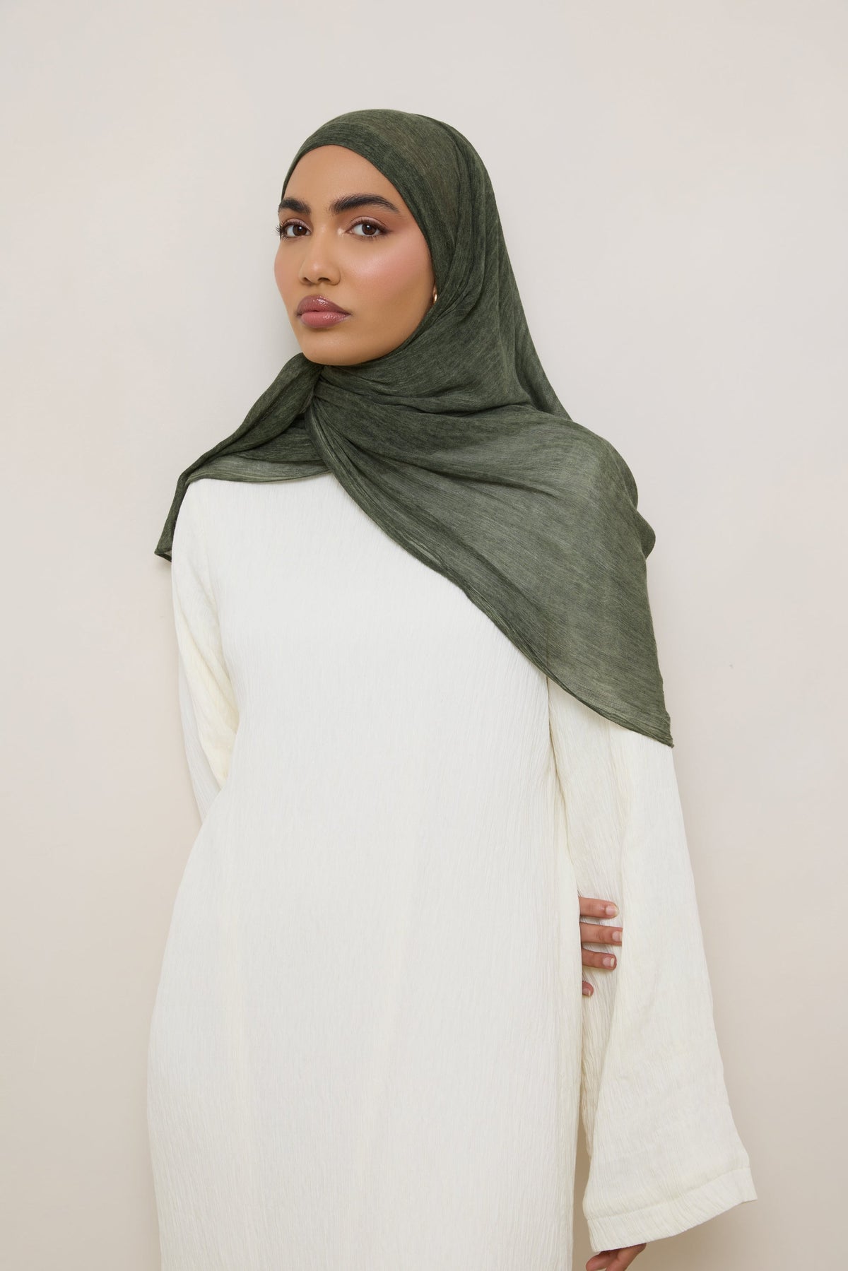 Modal Crinkle Hijab - Sea Kelp