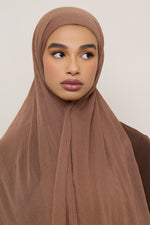 Modal Crinkle Hijab - Semolina Fringe