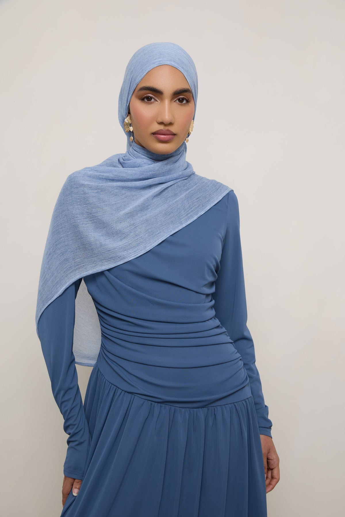 Modal Crinkle Hijab - Sky