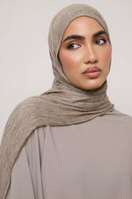 Modal Crinkle Hijab - Stone