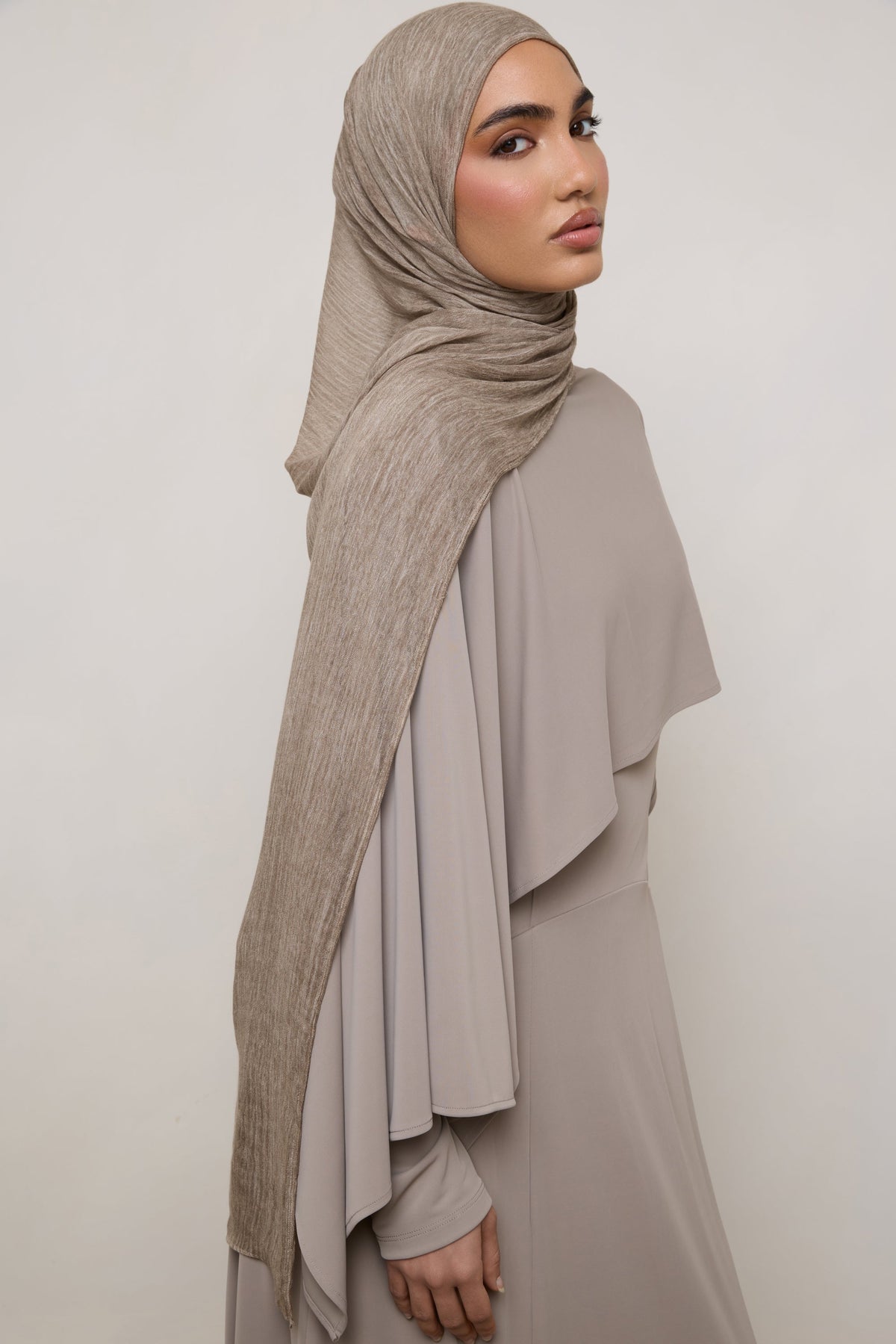 Modal Crinkle Hijab - Stone