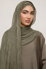 Modal Crinkle Hijab - Thyme