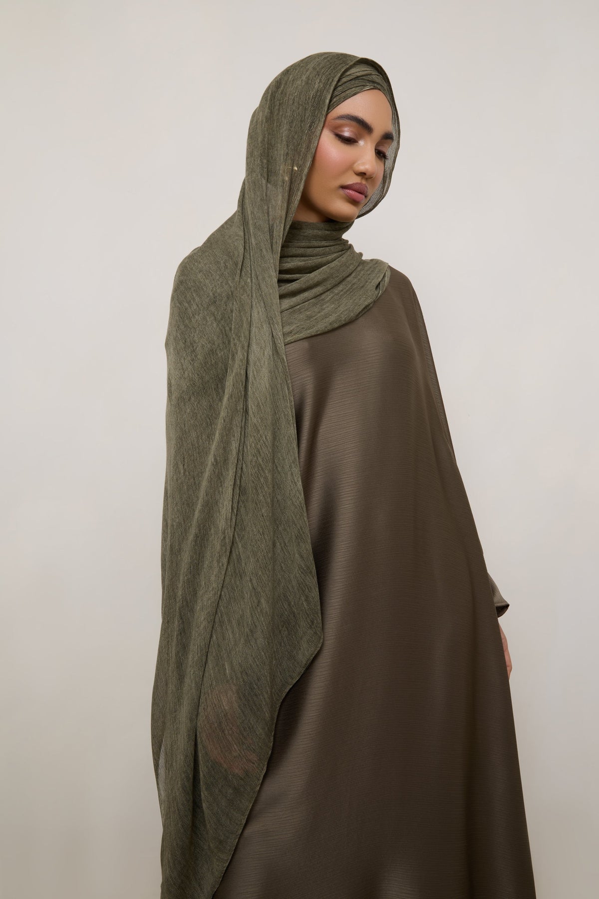 Modal Crinkle Hijab - Thyme