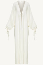 Naima Tie Front Open Abaya - Moonbeam