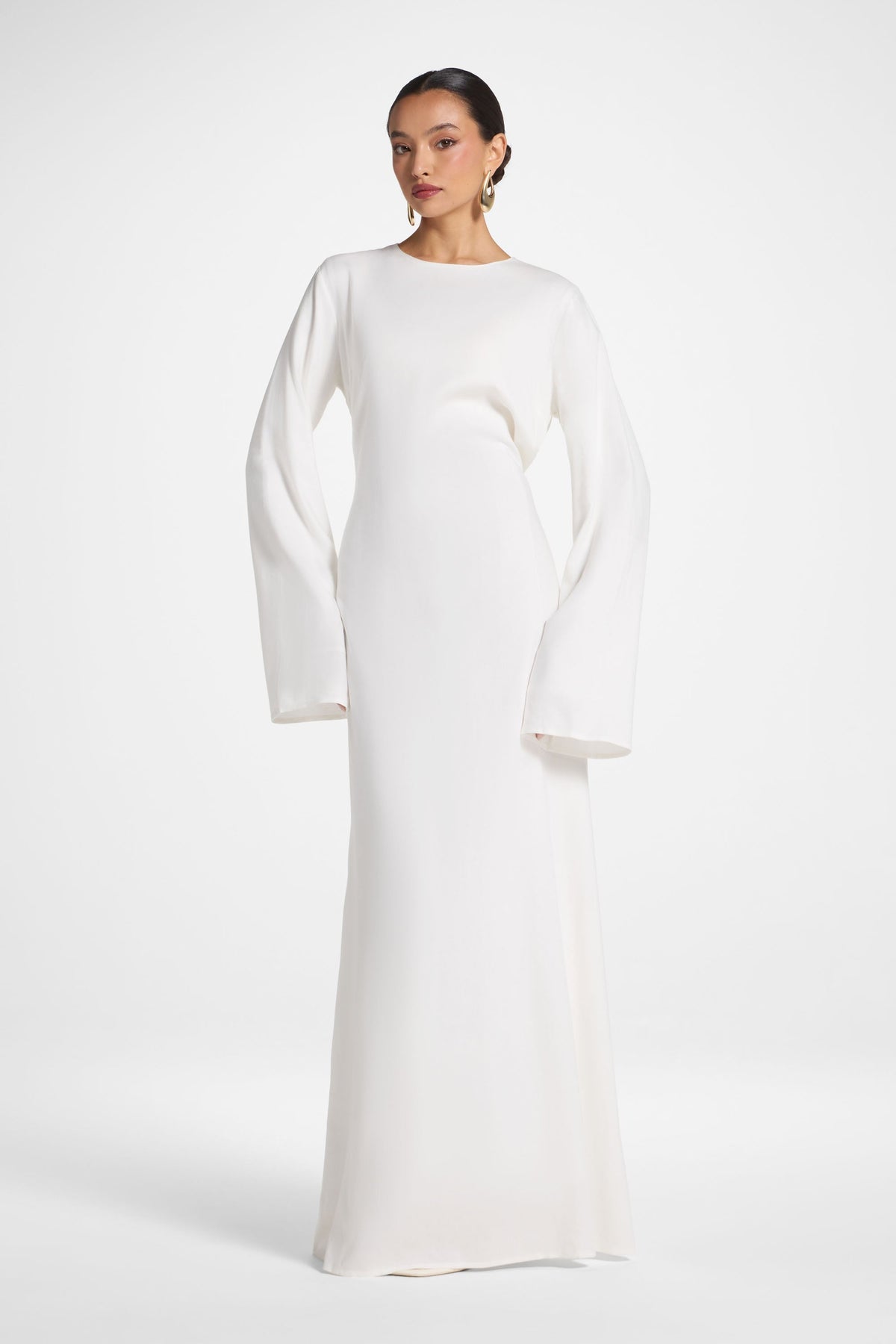Nyla Linen Tie Maxi Dress - White