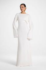 Nyla Linen Tie Maxi Dress - White