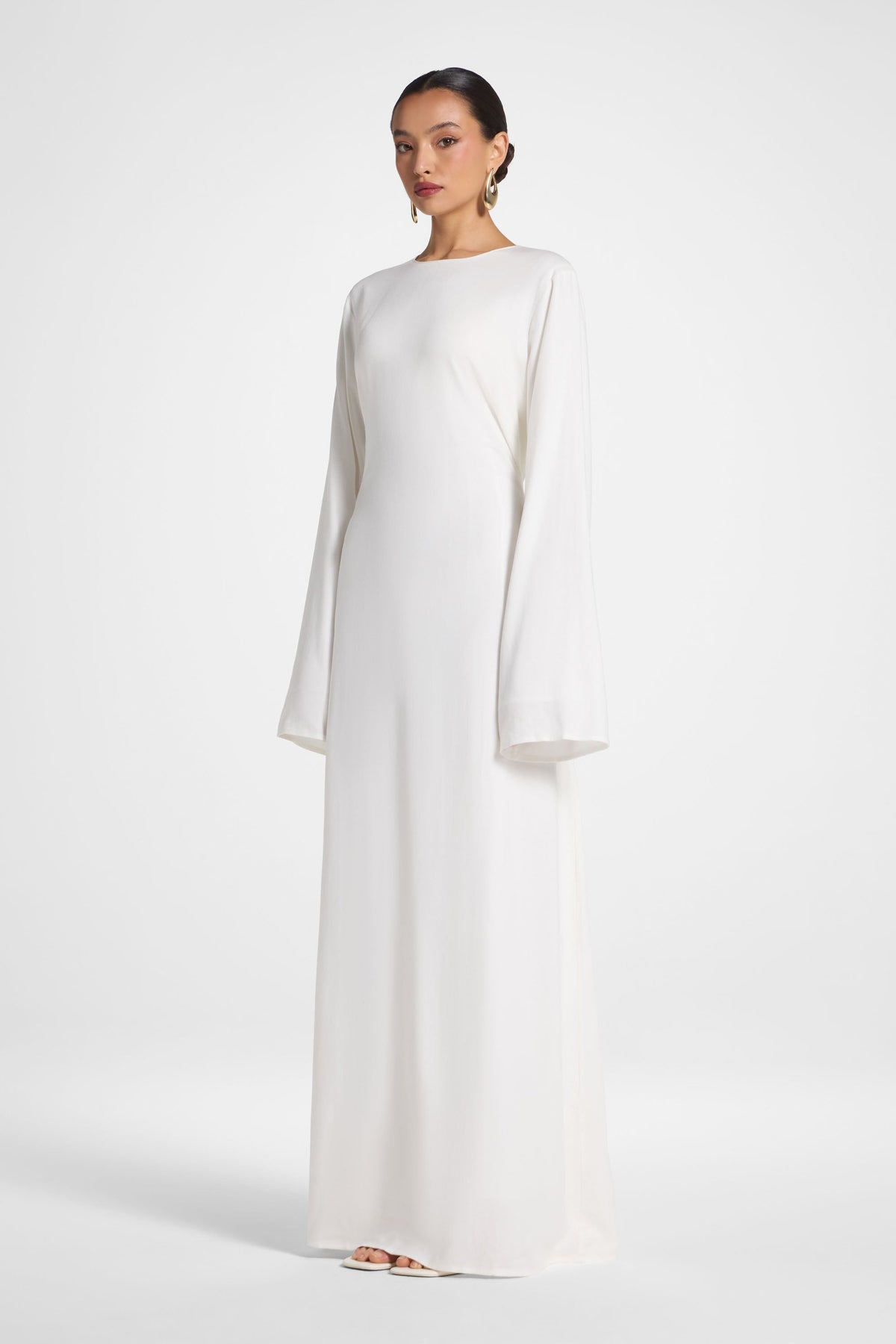 Nyla Linen Tie Maxi Dress - White