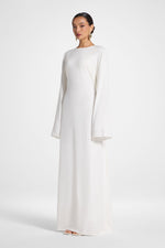 Nyla Linen Tie Maxi Dress - White