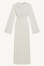Nyla Linen Tie Maxi Dress - White