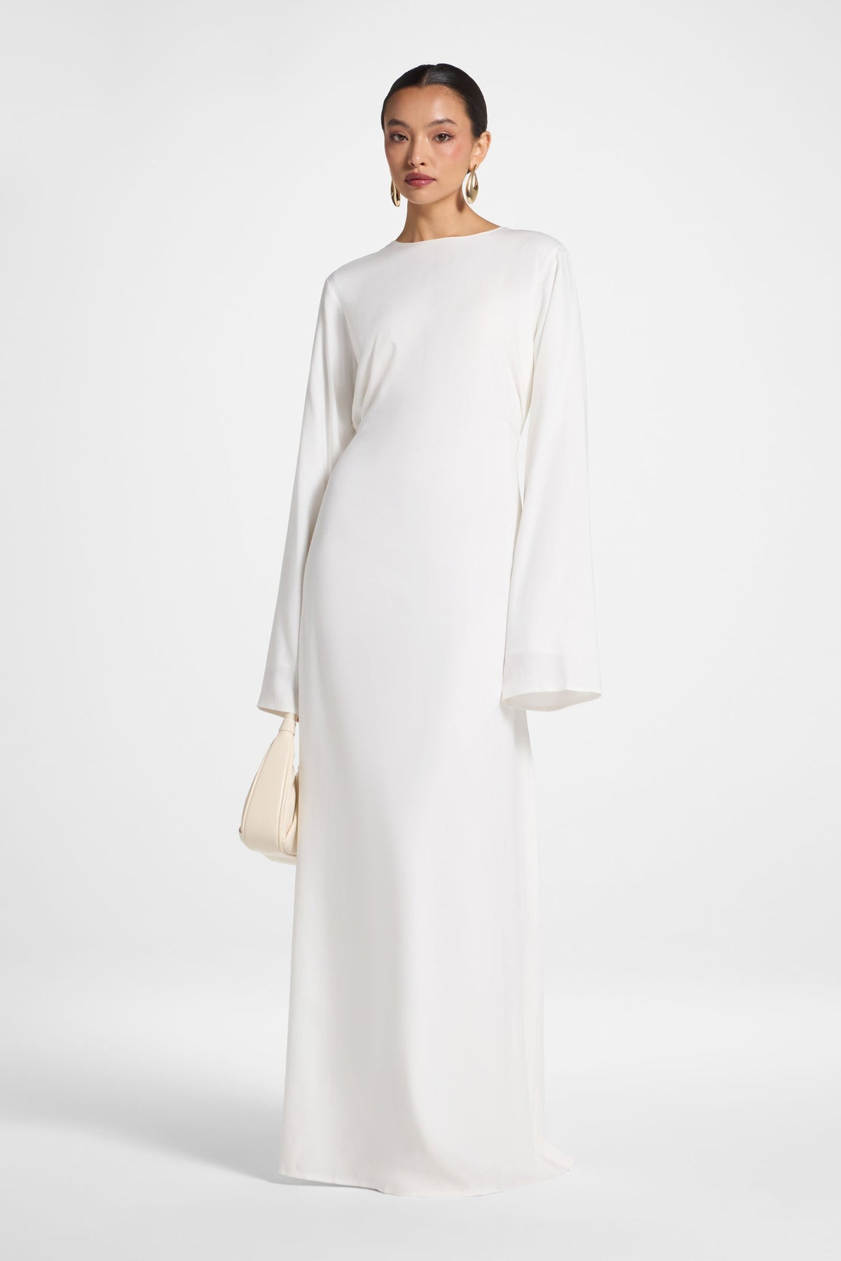 Nyla Linen Tie Maxi Dress - White