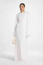 Nyla Linen Tie Maxi Dress - White