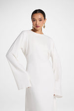 Nyla Linen Tie Maxi Dress - White