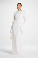 Nyla Linen Tie Maxi Dress - White