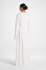 Nyla Linen Tie Maxi Dress - White