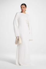 Nyla Linen Tie Maxi Dress - White