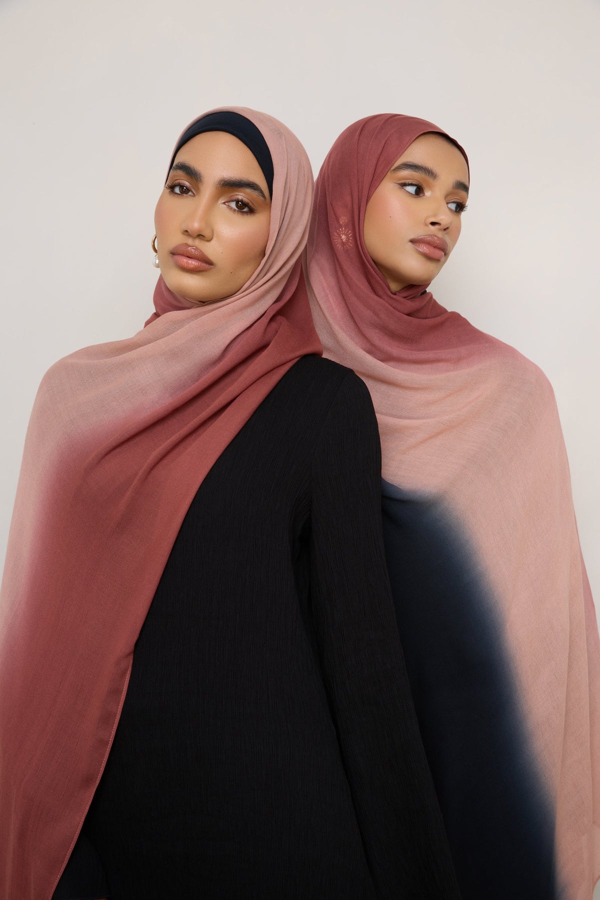 Ombre Modal Hijab - Apple Noir