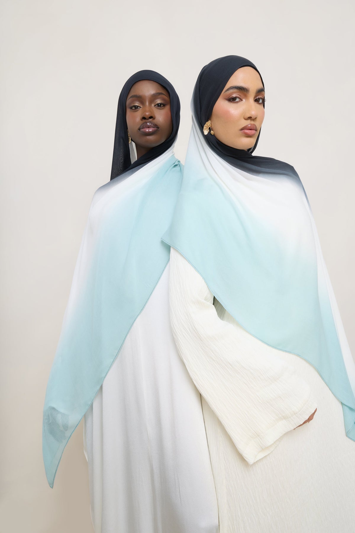 Ombre Modal Hijab - Aquatic Noir