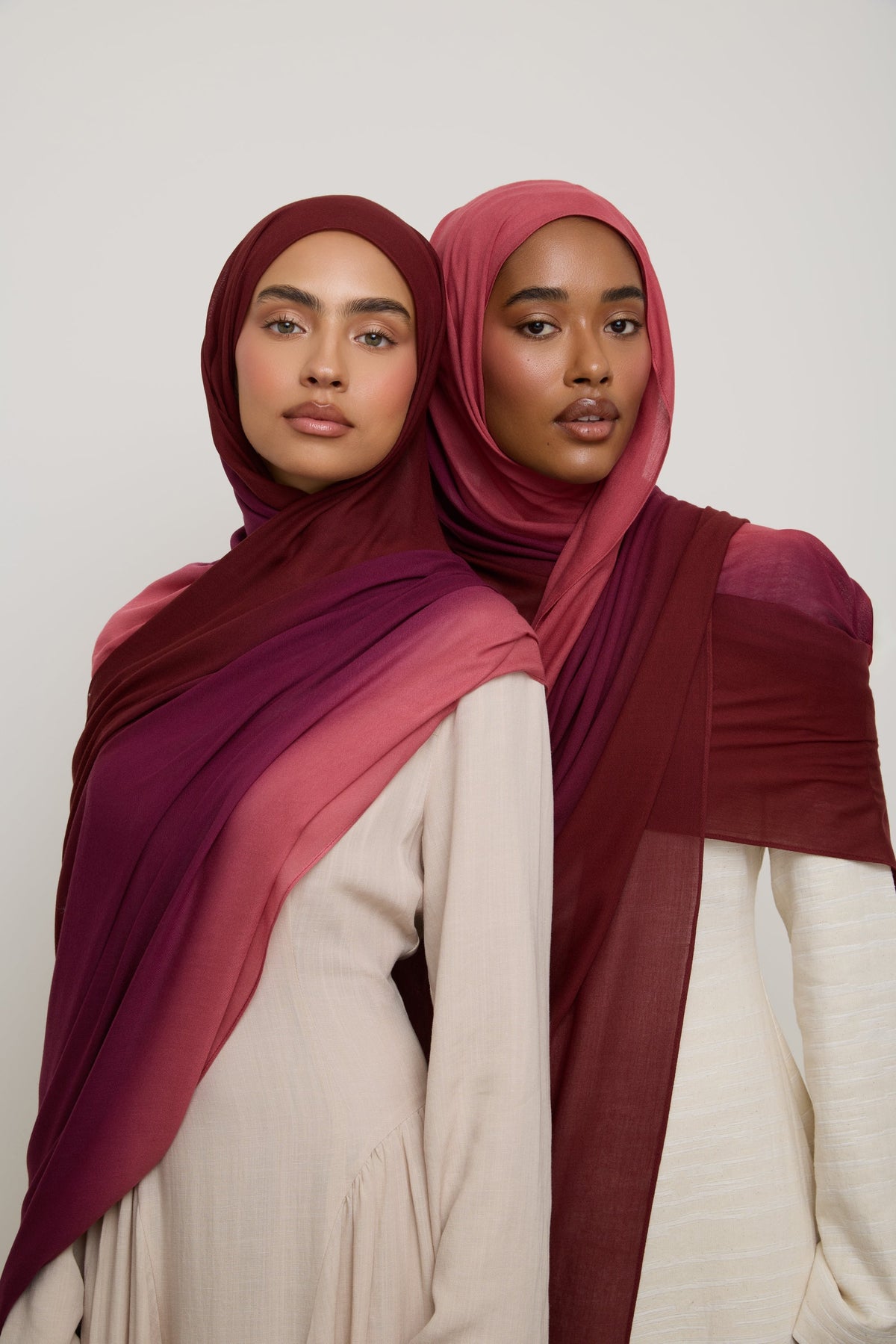Ombre Modal Hijab - Berry