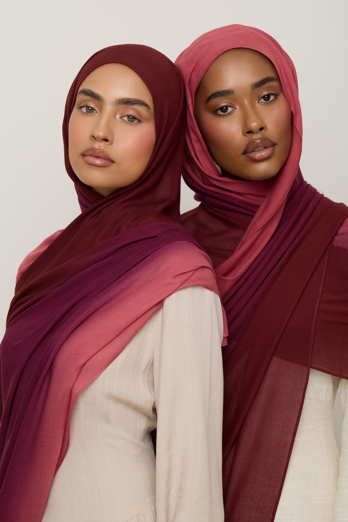 Ombre Modal Hijab - Berry