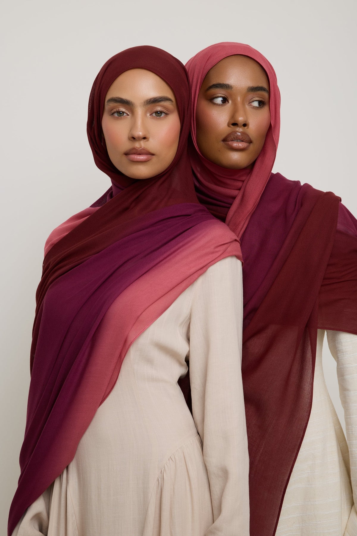 Ombre Modal Hijab - Berry