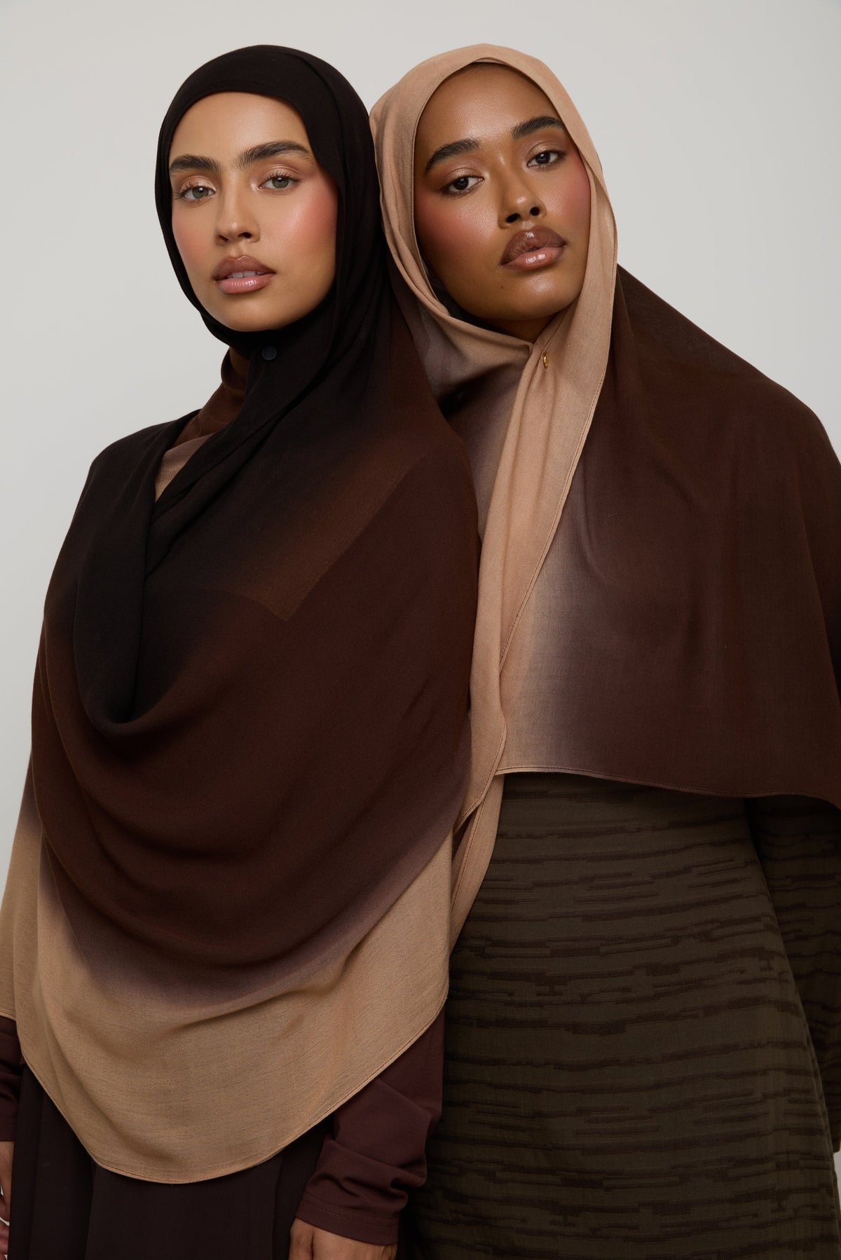Ombre Modal Hijab - Black Coffee