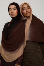 Ombre Modal Hijab - Black Coffee