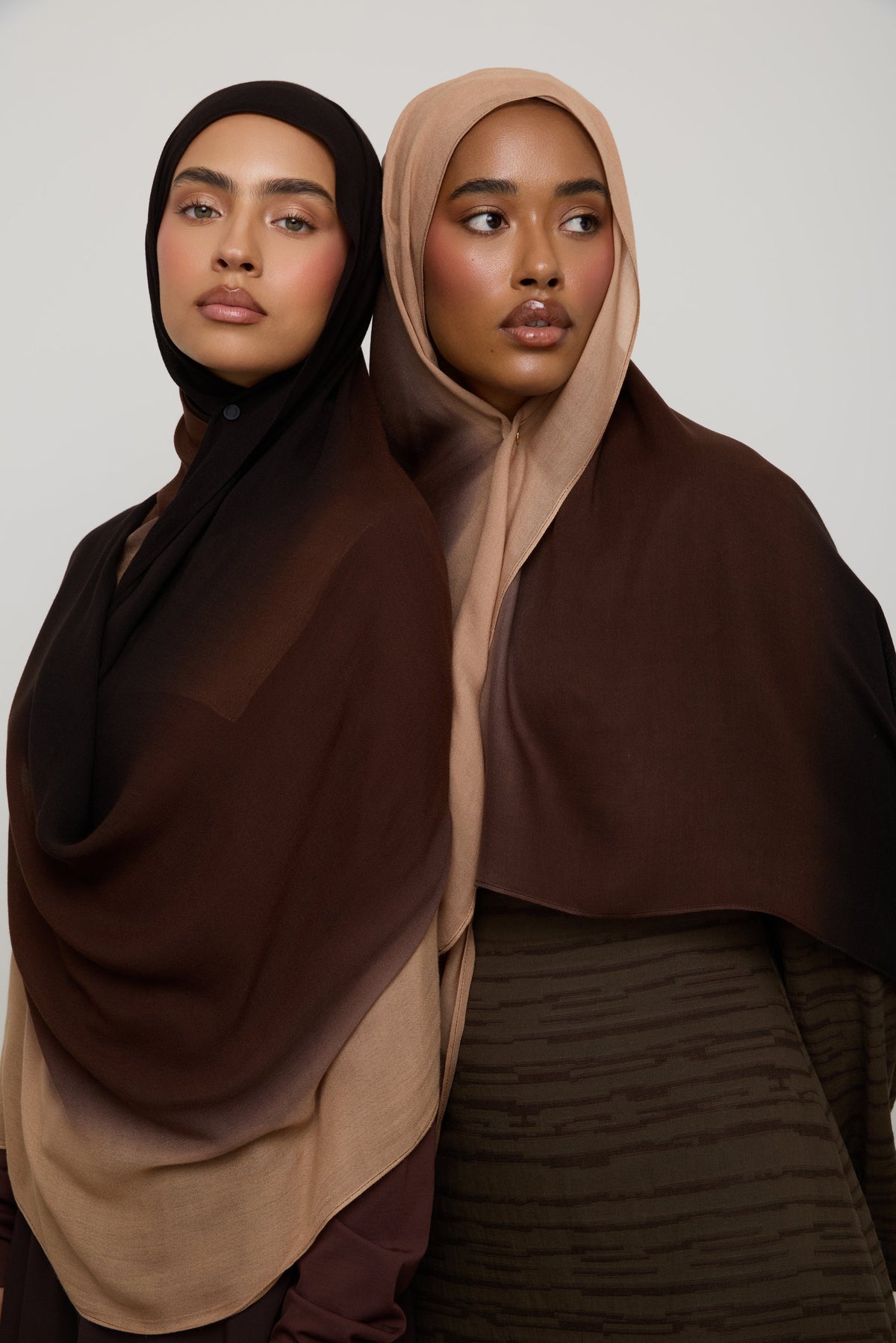 Ombre Modal Hijab - Black Coffee