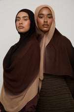 Ombre Modal Hijab - Black Coffee