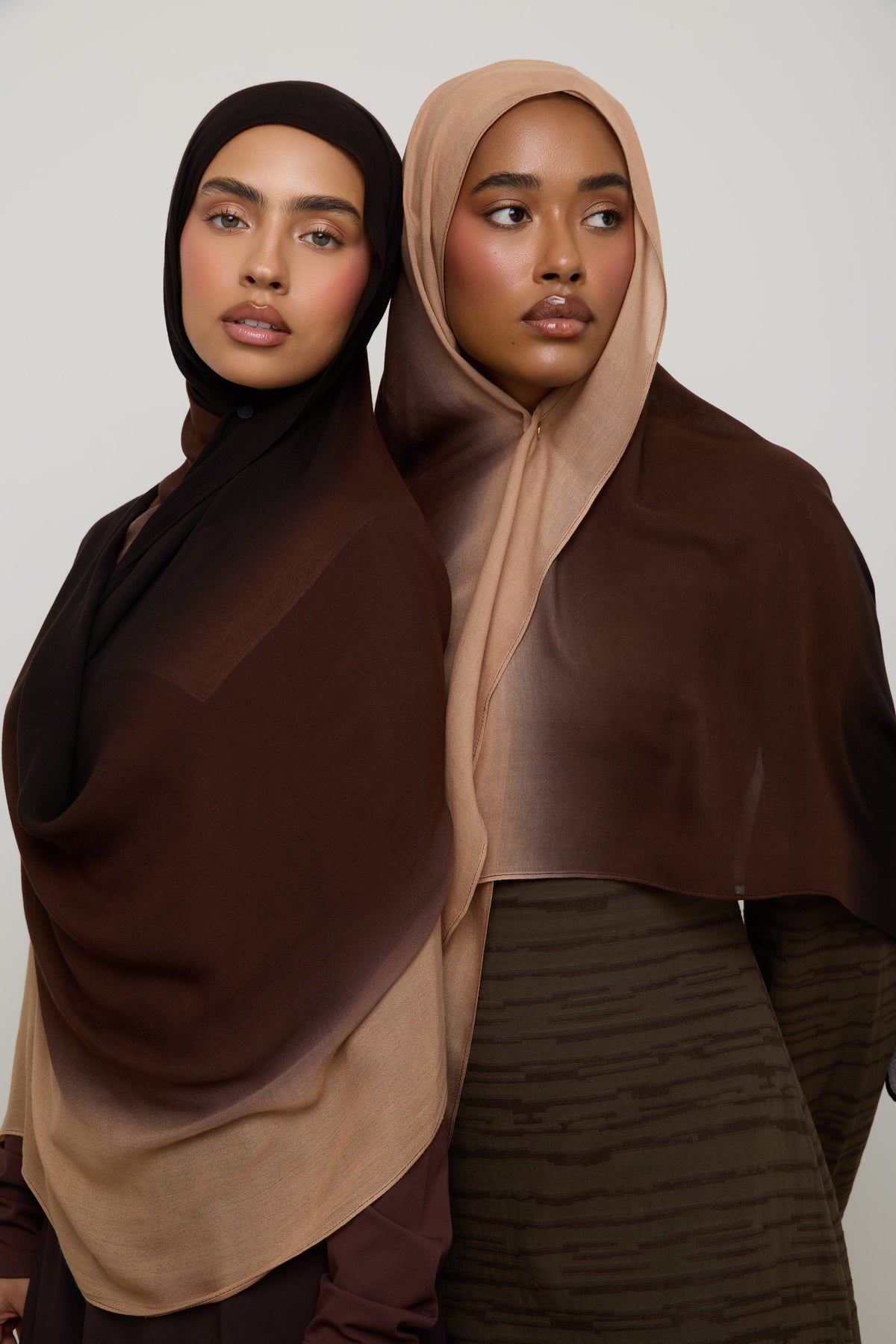 Ombre Modal Hijab - Black Coffee