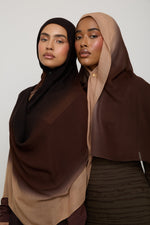 Ombre Modal Hijab - Black Coffee