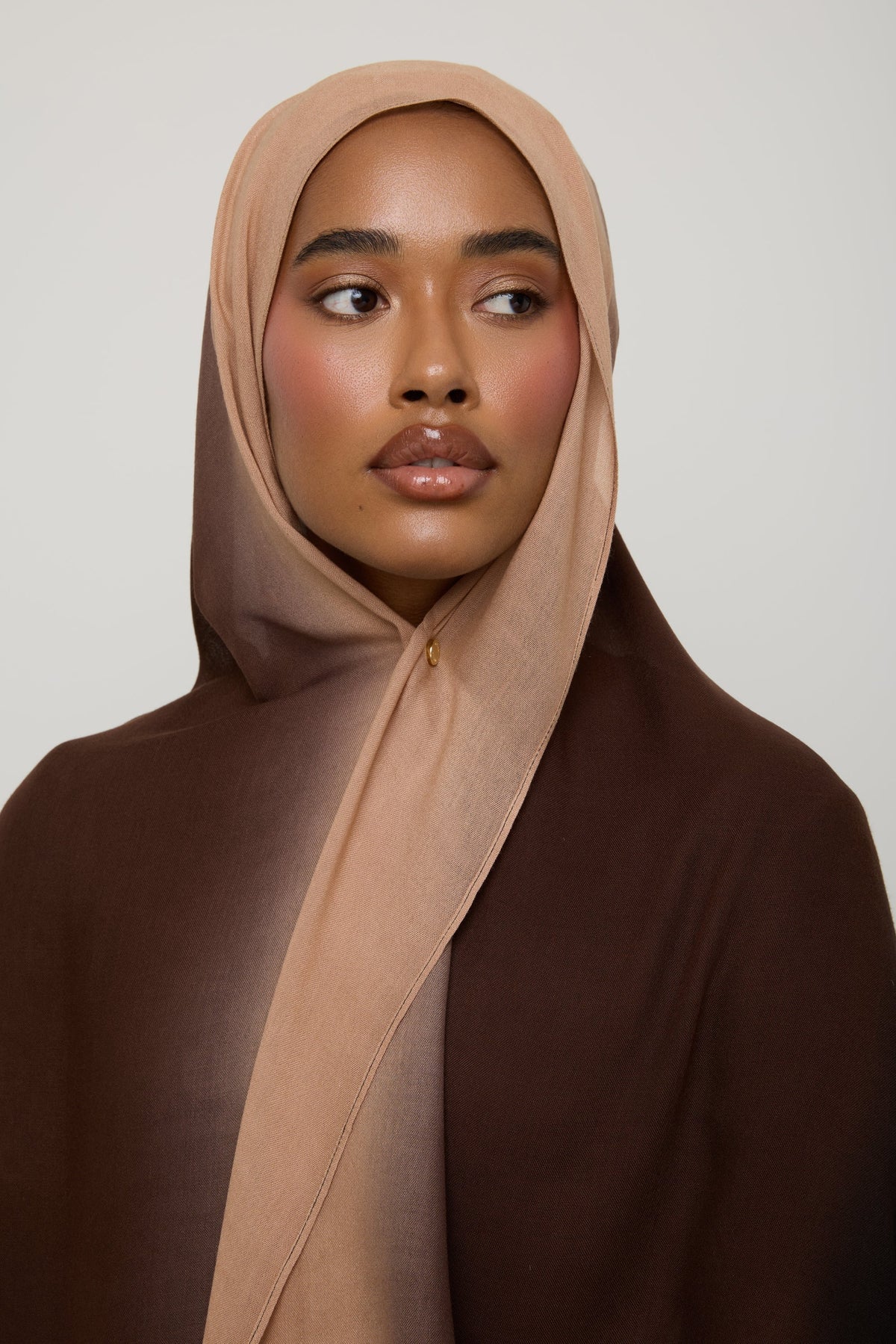Ombre Modal Hijab - Black Coffee