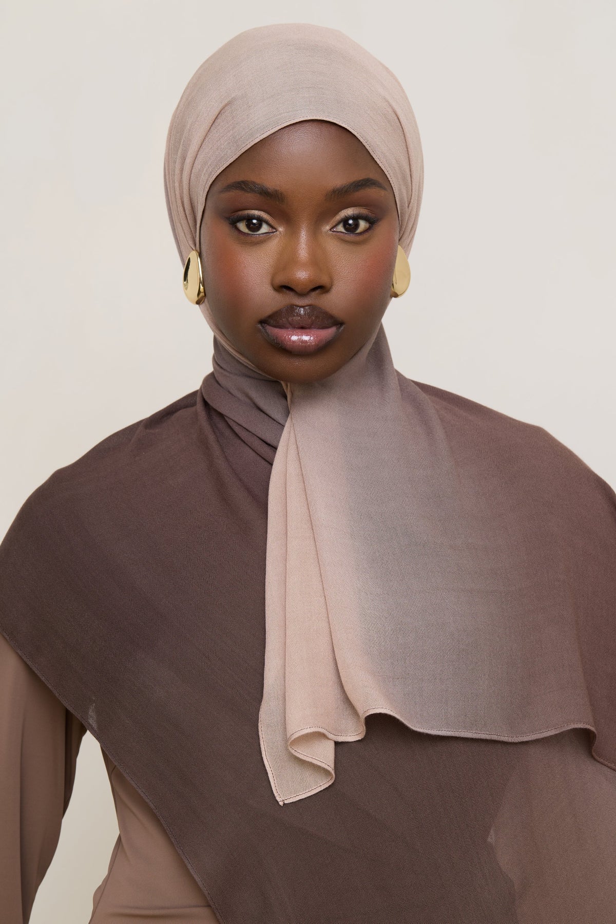 Ombre Modal Hijab - Chocolate Fawn