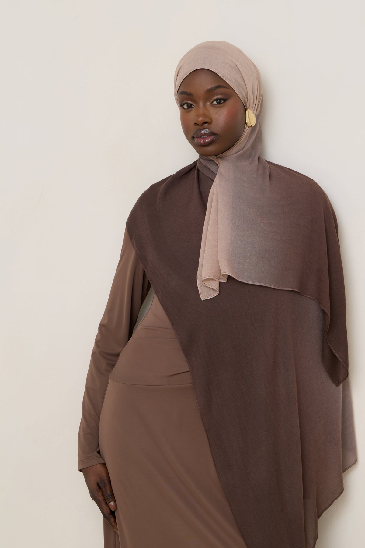 Ombre Modal Hijab - Chocolate Fawn