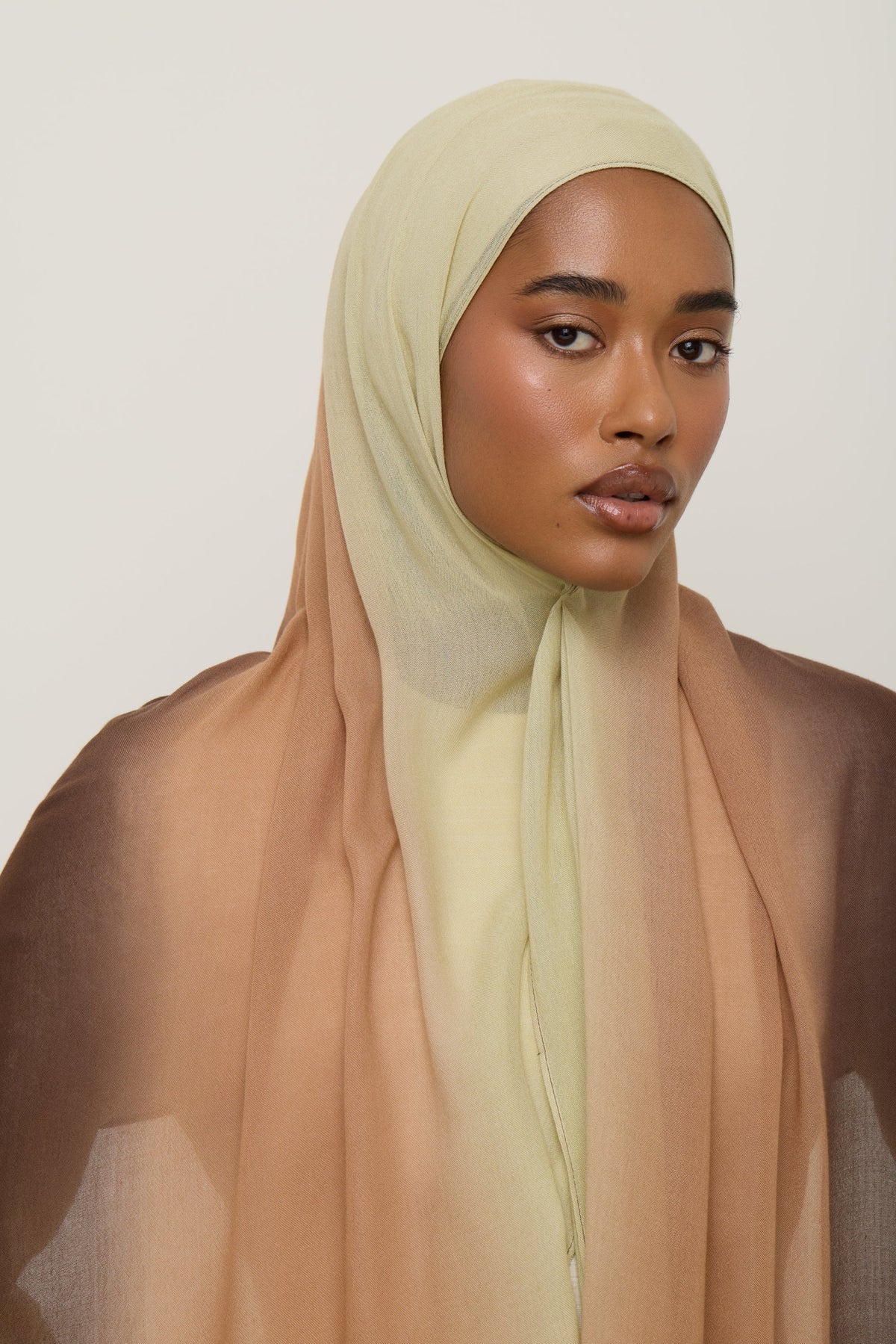 Ombre Modal Hijab - Chocolate Pistachio
