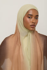 Ombre Modal Hijab - Chocolate Pistachio
