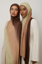 Ombre Modal Hijab - Chocolate Pistachio
