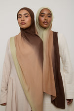 Ombre Modal Hijab - Chocolate Pistachio