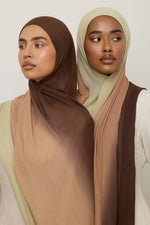 Ombre Modal Hijab - Chocolate Pistachio