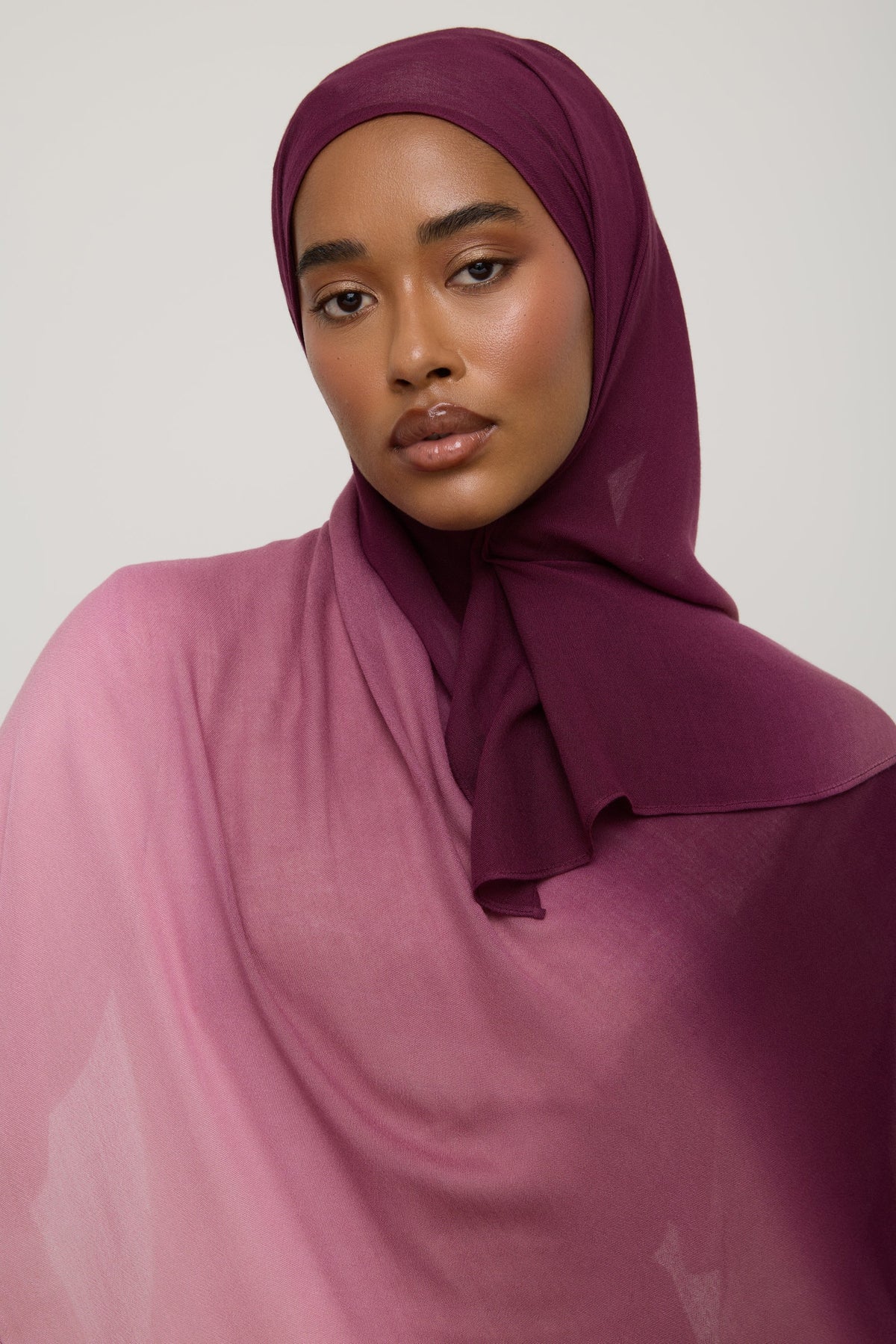 Ombre Modal Hijab - Clouded Rose
