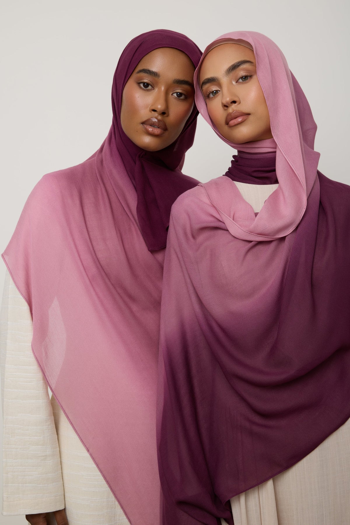 Ombre Modal Hijab - Clouded Rose