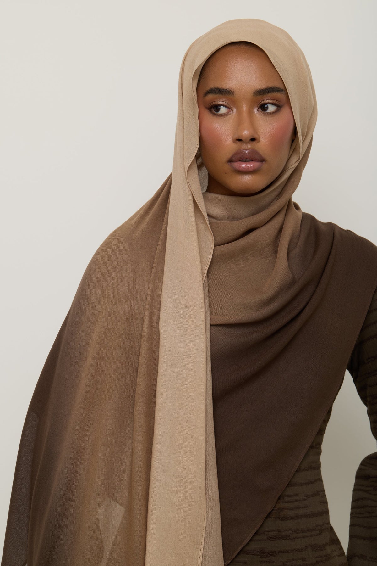 Ombre Modal Hijab - Dark Earth