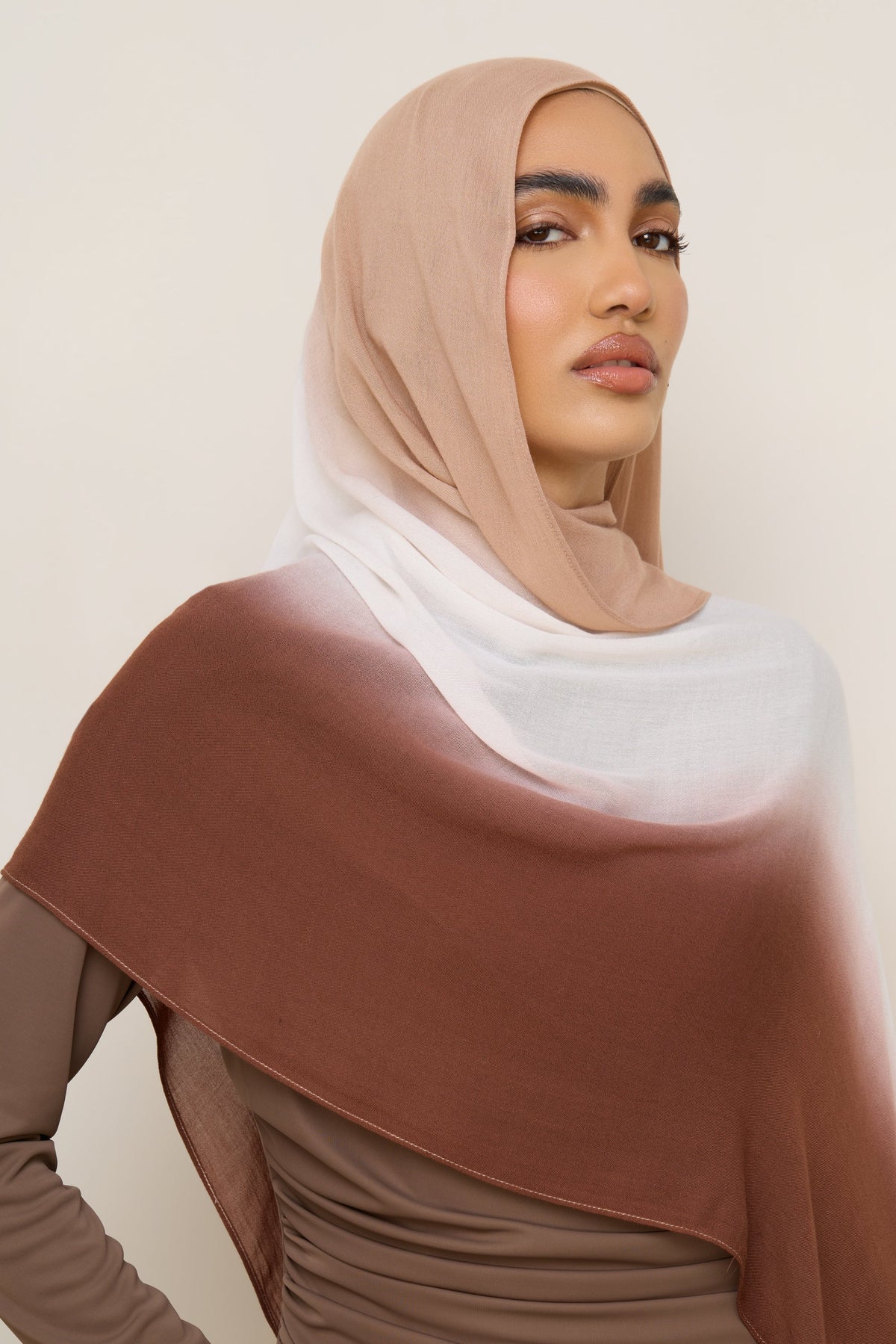 Ombre Modal Hijab - Earthy Neutrals