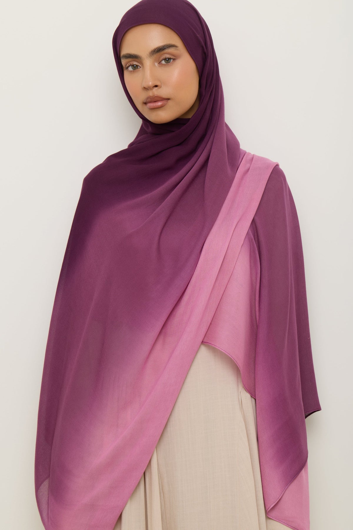 Ombre Modal Hijab - Grape