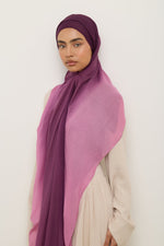 Ombre Modal Hijab - Grape